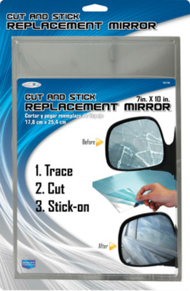 Custom Accessories 70115 Cut & Stick Replacement Mirror, 7" x 10"