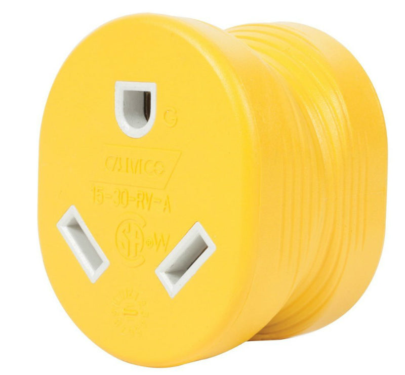 Camco 55223 RV Electric Adapter, 15A Male To 30A Female