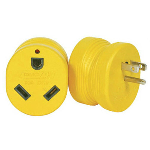 Camco 55223 RV Electric Adapter, 15A Male To 30A Female