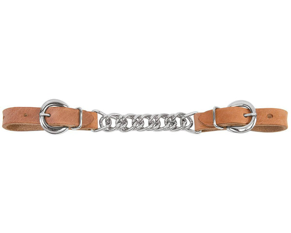 Weaver 30-1355 Russet Harness Leather Single Flat Link Chain Curb Strap, 5/8"