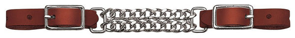 Weaver 30-1370 Mahogany Bridle Leather Double Flat Link Chain Curb Strap, 4-1/2"