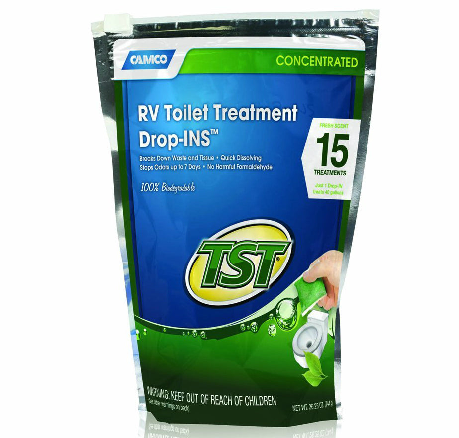 Camco 40264 TST RV Toilet Treatment Drop INS, 15 Treatments