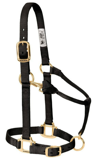 Weaver 35-7036-BK Original Adjustable Chin & Throat Snap Halter,Large Horse,Black