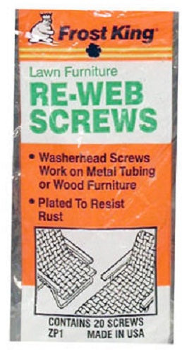 Frost king ZP1 Webbing Screws, 20-Pack