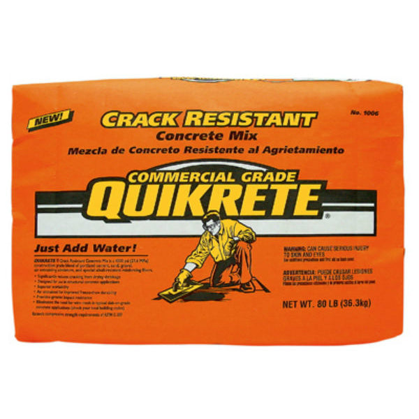 Quikrete® 1006-80 Commercial Grade Crack Resistant Concrete Mix, 80 Lbs