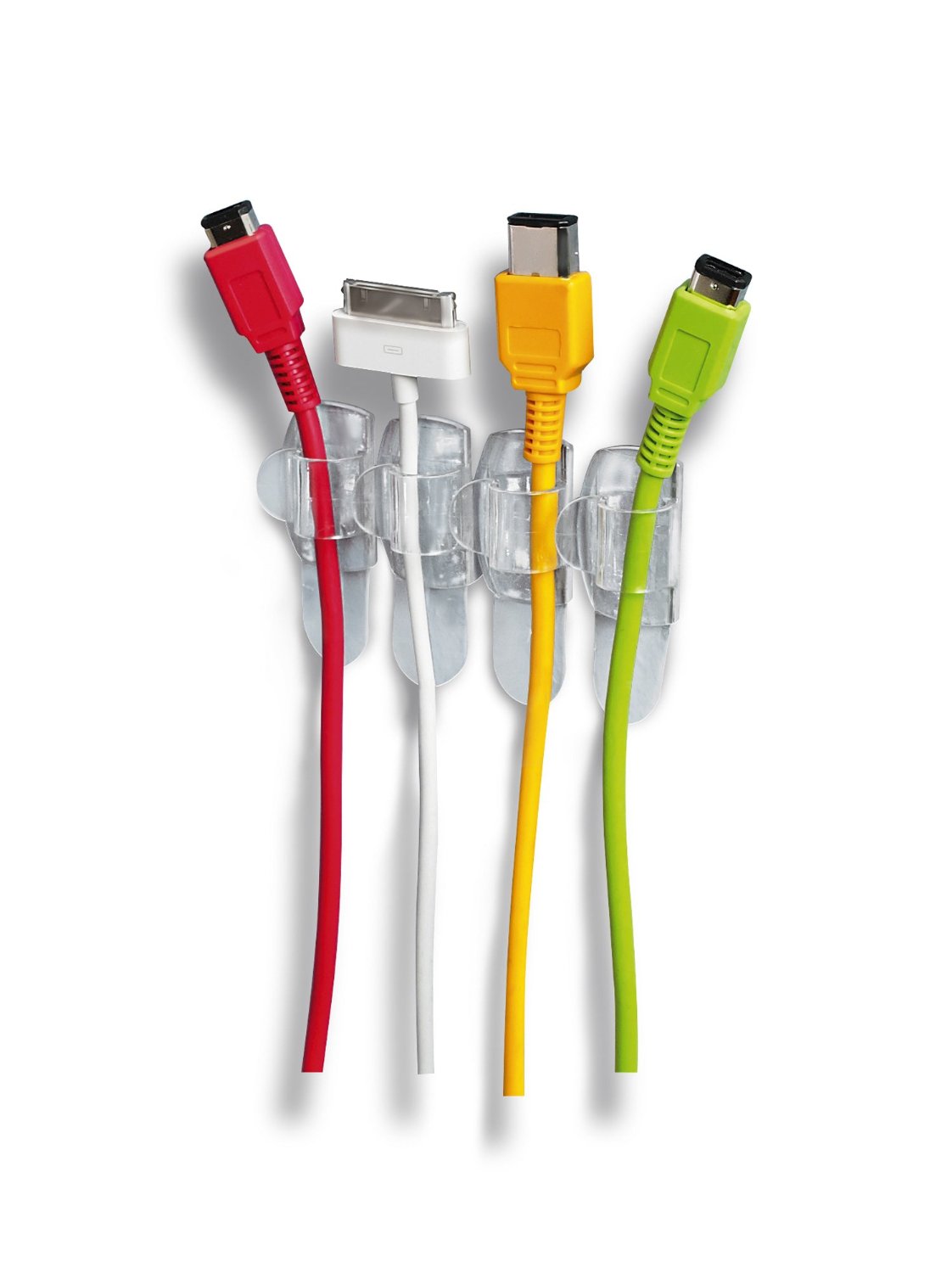 Command™ Clear Round Cord Clips 17017CLR, 4 Clips + 5 Strips