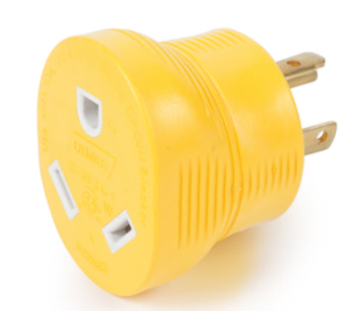 Camco 55333 Three and four prong Generator Adapter, 30A Male To 30A Female