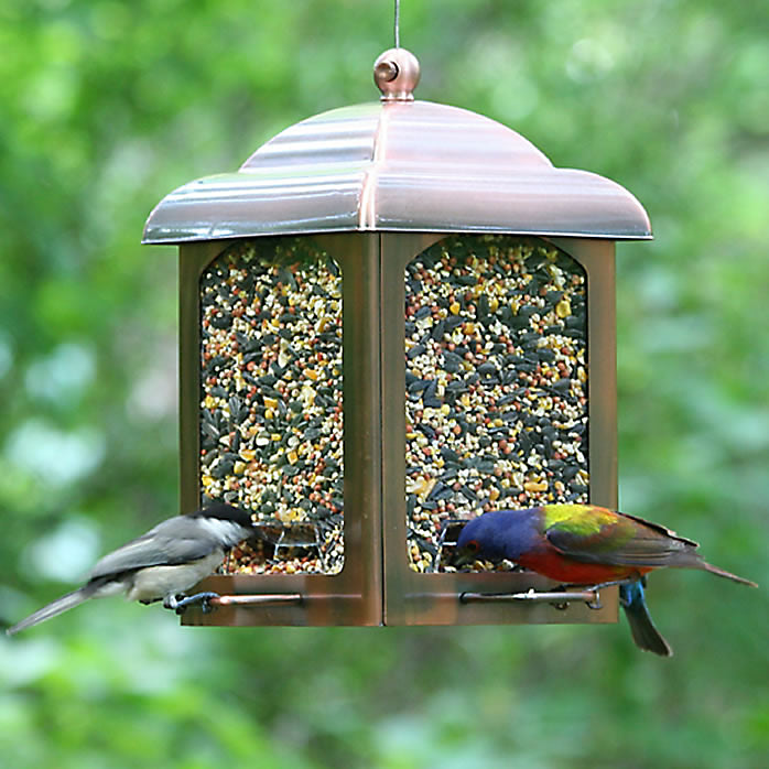 Perky-Pet® 365 Chalet Lantern Bird Feeder, Antique Copper, 10"
