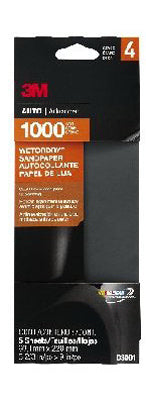 3M 03001 Wetordry Automotive Sandpaper 3-2/3" x 9", 1000 Grit, 5-Pack