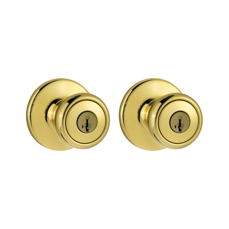 Kwikset® 243T-3-CP-CODE-K2 Keyed Alike Combo Pack Knob, Polished Brass, 2-Pack