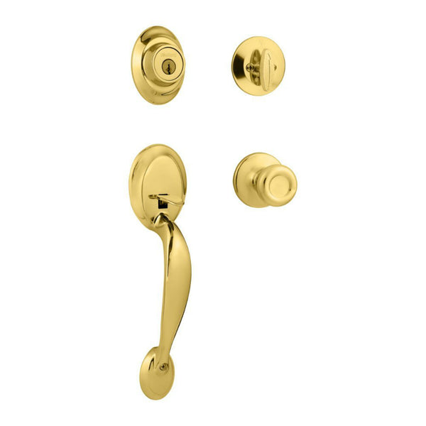 Kwikset® 687DAXT-3-SMT-CP Security Dakota Handleset w/ Smart Key, Polished Brass