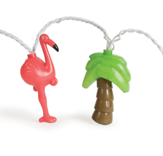 Camco 42662 Flamingos & Palm Trees Party Light, 8'