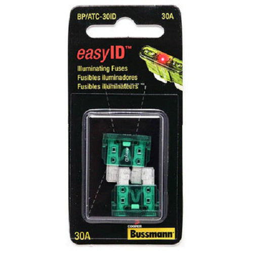 Cooper Bussmann BP-ATC-30ID Easy ID Illuminated Blade Auto Fuse, 30A, 2-Pack
