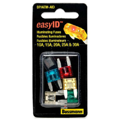 Cooper Bussmann BP-ATM-AID Fast Acting Mini Blade Fuse Assortment, 32V, 5-Piece