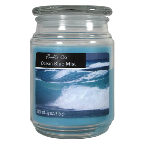Candle Lite® 3297128 Scented Candle Jar, 18 Oz, Ocean Blue Mist
