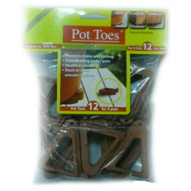Pot Toes PT-12TCHT The Decksaver Plant Stand Elevator, Terra Cotta, 3", 12-Pack