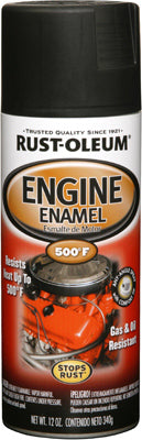 Rust-Oleum® 248936 Automotive Engine Enamel, 12 Oz, Semi-Gloss Black