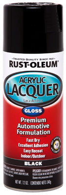 Rust-Oleum® 253365 Automotive Acrylic Lacquer, 12 Oz, Gloss Black