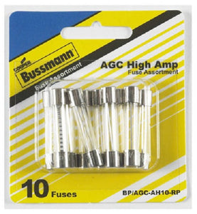 Cooper Bussmann BP-AGC-AH10-RP High Amp Fuse Assortment, 10 Piece