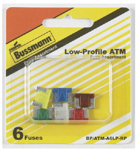 Cooper Bussmann BP-ATM-A6LP-RP Low Profile Auto Fuse Assortment, 6-Piece