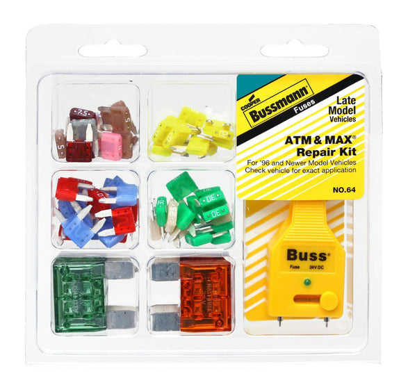 Cooper Bussmann NO.64 ATM & Max Blade Fuse Repair Kit, 64-Piece