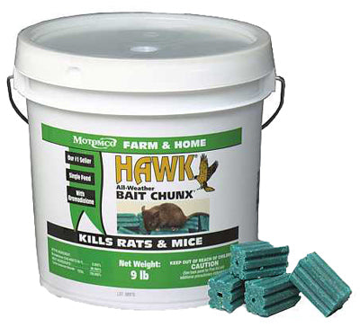 Hawk® 31270 Chunx® Rodent Bait, 9 Lb