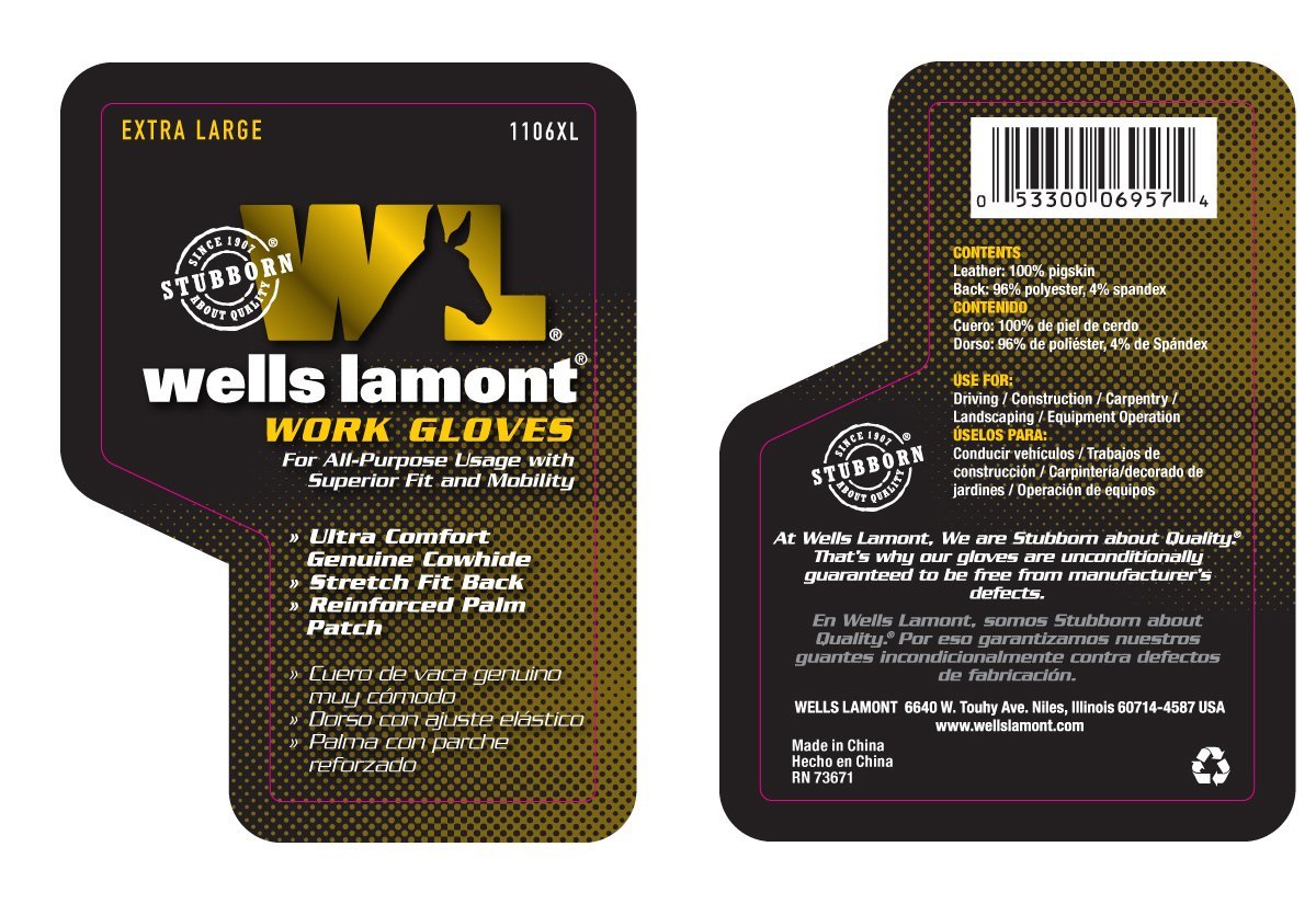 Wells Lamont® 1106XL Heavy Duty Cowhide Leather Palm Men's Glove, X-Large