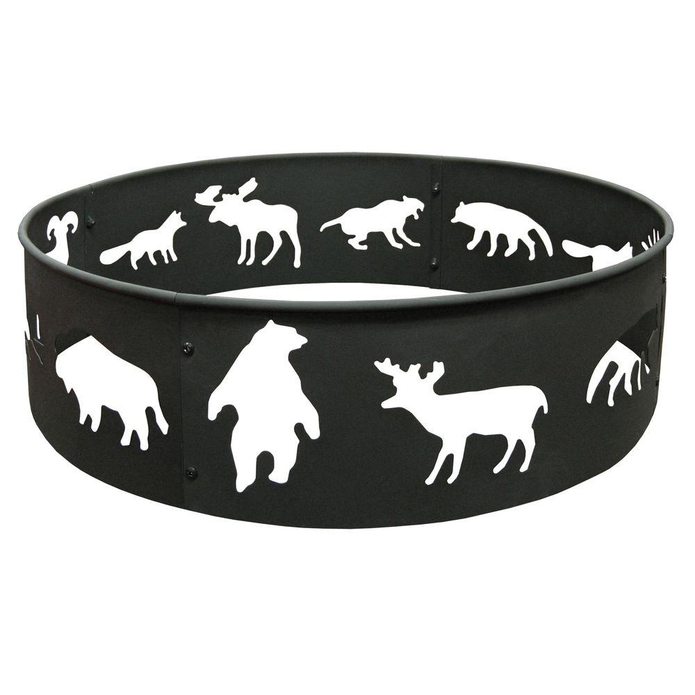 Landmann 28312 Big Sky® Wildlife Themed Steel Fire Ring, Black, 28"