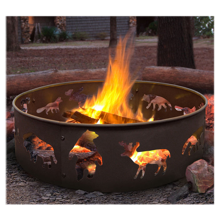 Landmann 28312 Big Sky® Wildlife Themed Steel Fire Ring, Black, 28"