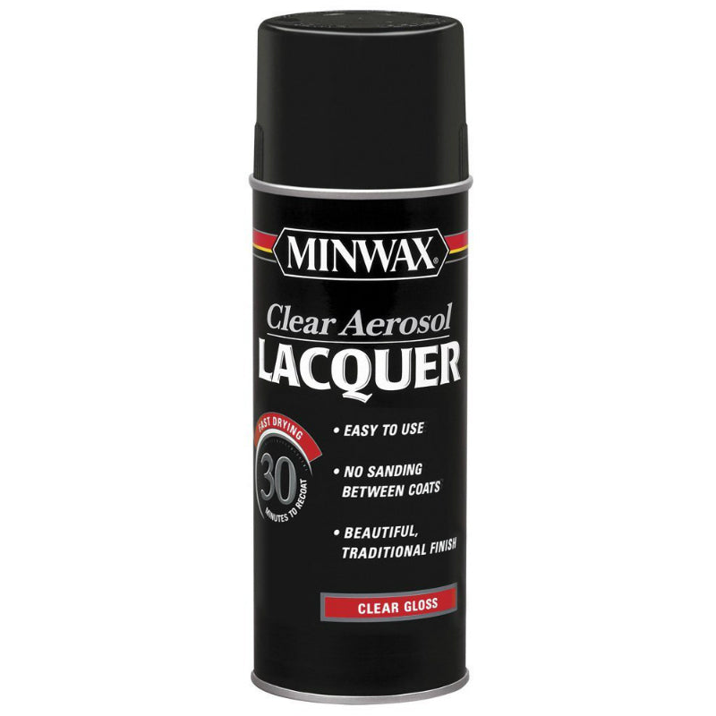 Minwax® 15200 Clear Brushing Lacquer, 11.5 Oz Aerosol, Clear Gloss