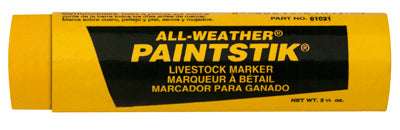 All Weather 61021 Paintstik Livestock Marker, Yellow