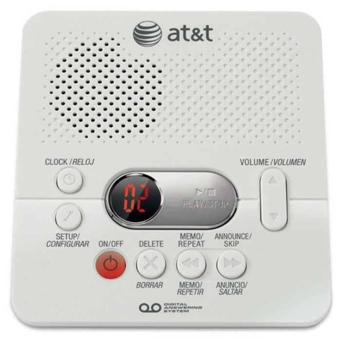 AT&T® 1740 Digital Answering System with Time/Day Stamp, White