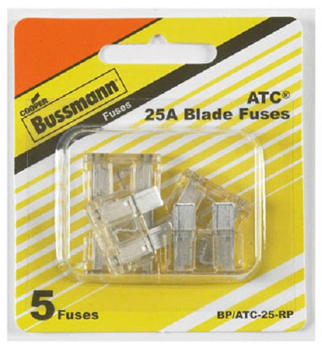 Cooper Bussmann BP-ATC-25-RP Fast Acting Blade Auto Fuse, 25A, 32V, Clear