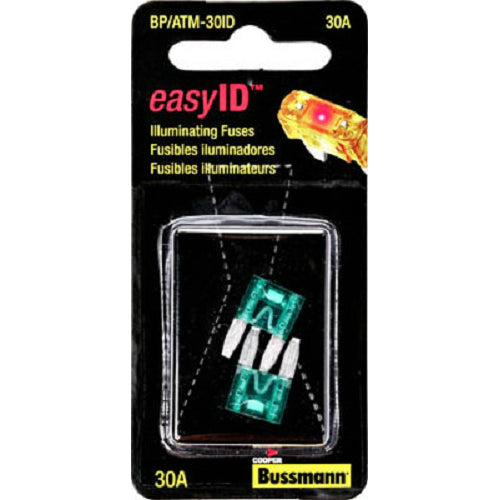 Cooper Bussmann BP-ATM-30ID Green Mini Auto Fuse, 30A, 32V, 2-Pack