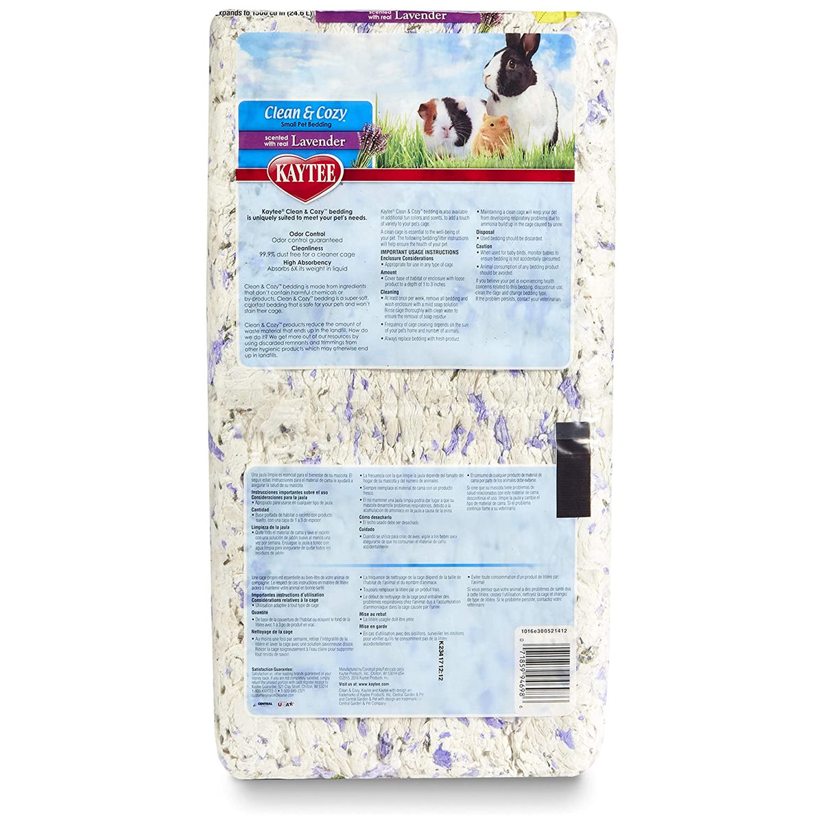 Kaytee 100509425 Clean & Cozy Small Pet Bedding, Lavender, Expands to 1500 Cu.In.