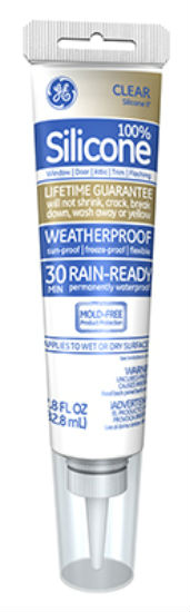 GE GE500 Silicone II Window & Door Caulk, Clear, 2.8 Oz