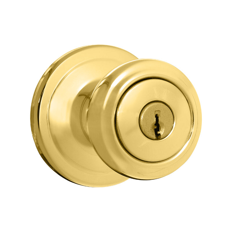 Kwikset® 740CN-3-SMT-CP-K4 Cameron Entry Knob Lockset w/ Smart Key, Polish Brass