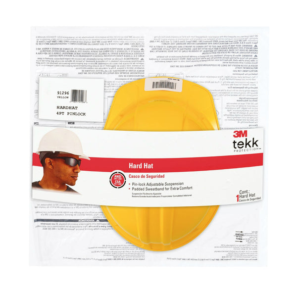 3M CHH-P-Y12 Tekk Protection Hard Hat with Pinlock Adjustment, Yellow