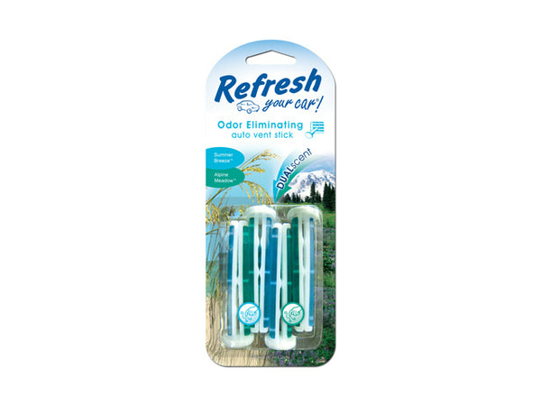 Refresh Your Car 09591 Odor Eliminating Dual Vent Stick, 4-Pack