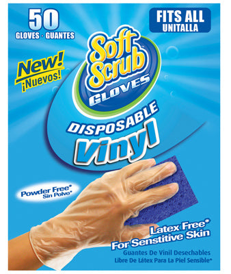 Soft Scrub 11250-16 Disposable Vinyl Gloves, 50-Count