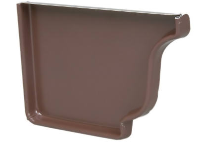 Amerimax 1920519 Galvanized Left End Cap 4", Brown