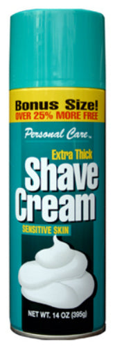 Personal Care® 90475-0 Extra Thick Shave Cream for Sensitive Skin, 14 Oz