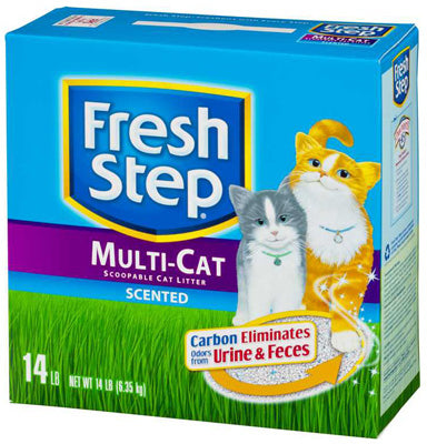 Fresh Step 02049 Multi-Cat Scoopable Scented Litter with Febreze, 14 Lb
