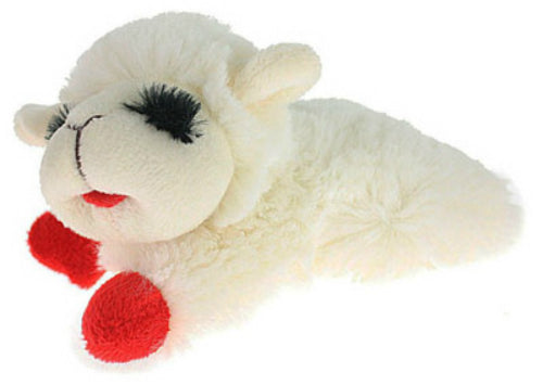Multipet International 48371 Mini Lamb Chop Plush Dog Toy, 6"