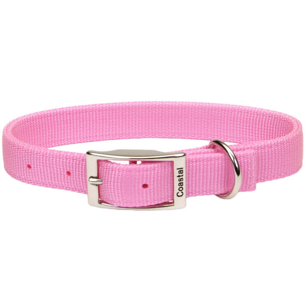 Coastal Pet® 02901-B-PKB26 Double-Ply Nylon Dog Collar, 1" x 26", Pink