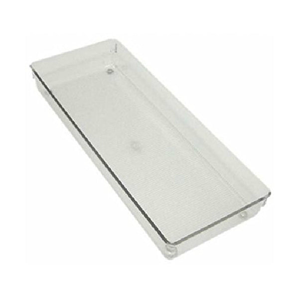 InterDesign® 52660 Linus Drawer Organizer with Chrome Accents, 6" x 15", Clear