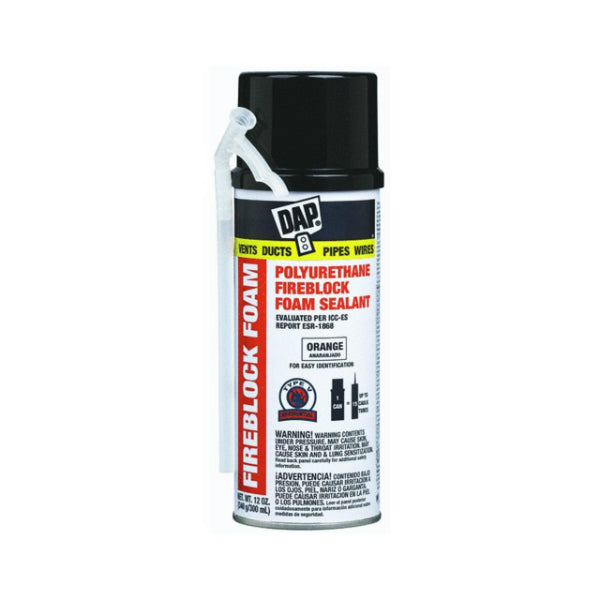 Dap® 44242 Fireblock Foam Polyurethane Foam Sealant, 12 Oz, Orange