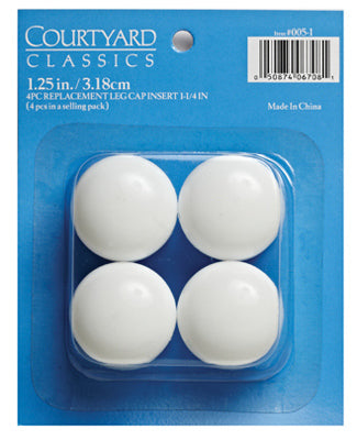 Courtyard Classics 005 Leg Insert Cap for Patio Furniture, 1-1/4", 4- Pack