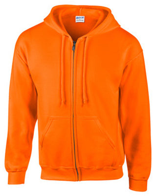 Gildan G18600ORG-M Adult Hooded Sweatshirt Medium, Safety Orange