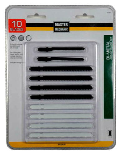 Master Mechanic 160381 Bi-Metal Jigsaw Blade Set, 10-Piece